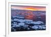 Sunset over Ice Floes and Icebergs, Near Pleneau Island, Antarctica, Southern Ocean, Polar Regions-Michael Nolan-Framed Photographic Print