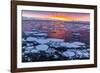 Sunset over Ice Floes and Icebergs, Near Pleneau Island, Antarctica, Southern Ocean, Polar Regions-Michael Nolan-Framed Photographic Print