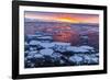 Sunset over Ice Floes and Icebergs, Near Pleneau Island, Antarctica, Southern Ocean, Polar Regions-Michael Nolan-Framed Photographic Print