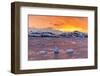 Sunset over Ice Floes and Icebergs, Near Pleneau Island, Antarctica, Southern Ocean, Polar Regions-Michael Nolan-Framed Photographic Print