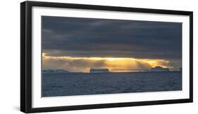 Sunset over icebergs, Antarctica-Art Wolfe-Framed Photographic Print