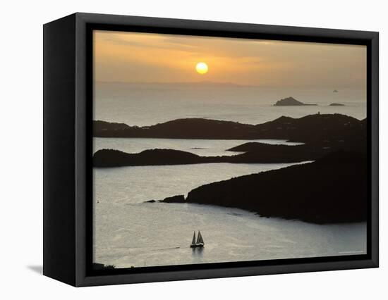 Sunset Over Inlet to Charlotte, Amalie, St. Thomas, Us Virgin Islands, West Indies-Fred Friberg-Framed Stretched Canvas