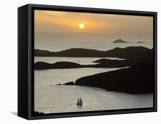 Sunset Over Inlet to Charlotte, Amalie, St. Thomas, Us Virgin Islands, West Indies-Fred Friberg-Framed Stretched Canvas