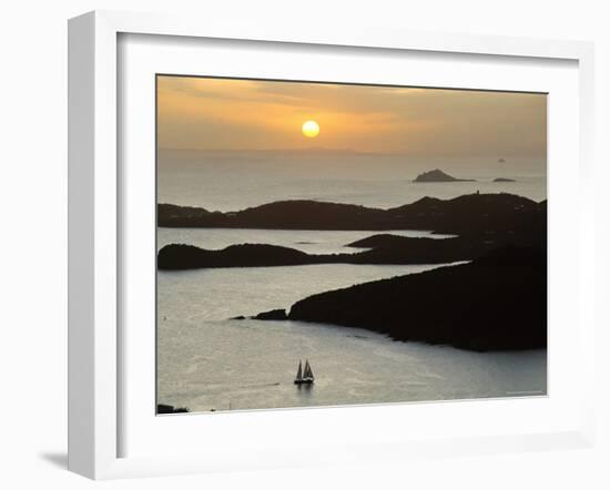 Sunset Over Inlet to Charlotte, Amalie, St. Thomas, Us Virgin Islands, West Indies-Fred Friberg-Framed Photographic Print