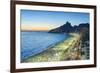 Sunset over Ipanema Beach and Dois Irmaos (Two Brothers) mountain, Rio de Janeiro, Brazil, South Am-Gavin Hellier-Framed Photographic Print