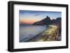 Sunset over Ipanema Beach and Dois Irmaos (Two Brothers) mountain, Rio de Janeiro, Brazil, South Am-Gavin Hellier-Framed Photographic Print