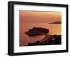 Sunset over Island of Sveti Stefan, Sveti Stefan, the Budva Riviera, Montenegro, Europe-Stuart Black-Framed Photographic Print