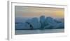 Sunset over Jokulsarlon Glacier Lagoon, Iceland, Polar Regions-John Potter-Framed Photographic Print