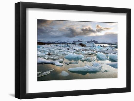 Sunset over Jokulsarlon-Lee Frost-Framed Photographic Print