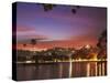 Sunset over Kandy Lake, Kandy, Sri Lanka-Ian Trower-Stretched Canvas