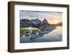 Sunset over Kintla and Kinnerly Peaks seen from Boulder Peak. Glacier National Park-Alan Majchrowicz-Framed Photographic Print