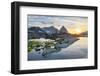 Sunset over Kintla and Kinnerly Peaks seen from Boulder Peak. Glacier National Park-Alan Majchrowicz-Framed Photographic Print