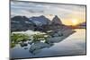 Sunset over Kintla and Kinnerly Peaks seen from Boulder Peak. Glacier National Park-Alan Majchrowicz-Mounted Photographic Print