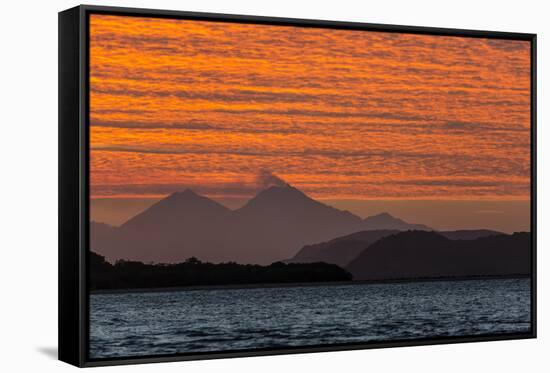 Sunset over Komodo National Park, Rinca Island, Flores Sea, Indonesia, Southeast Asia, Asia-Michael Nolan-Framed Stretched Canvas