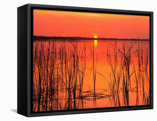 Sunset over Lake Hamilton-James Randklev-Framed Stretched Canvas