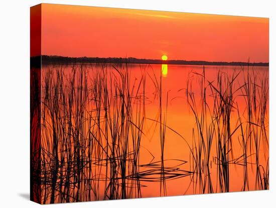 Sunset over Lake Hamilton-James Randklev-Stretched Canvas