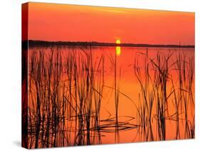 Sunset over Lake Hamilton-James Randklev-Stretched Canvas