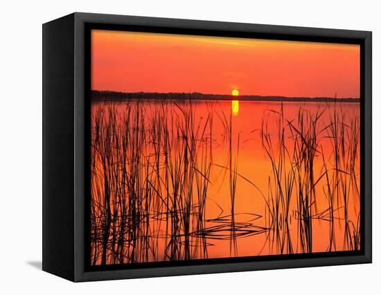 Sunset over Lake Hamilton-James Randklev-Framed Stretched Canvas