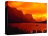 Sunset Over Lake in Glacier National Park-Mick Roessler-Stretched Canvas