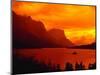 Sunset Over Lake in Glacier National Park-Mick Roessler-Mounted Photographic Print