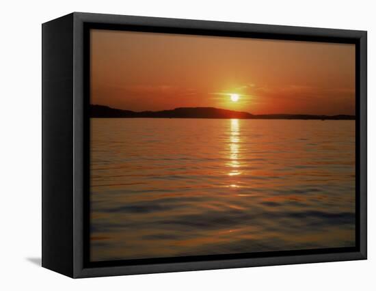Sunset Over Lake Lanier, GA-Mark Gibson-Framed Stretched Canvas