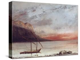 Sunset Over Lake Leman, 1874-Gustave Courbet-Stretched Canvas