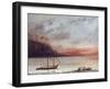 Sunset Over Lake Leman, 1874-Gustave Courbet-Framed Giclee Print