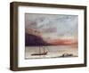 Sunset Over Lake Leman, 1874-Gustave Courbet-Framed Premium Giclee Print