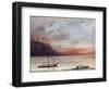 Sunset Over Lake Leman, 1874-Gustave Courbet-Framed Premium Giclee Print