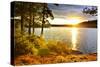 Sunset over Lake of Two Rivers in Algonquin Park, Ontario, Canada-elenathewise-Stretched Canvas