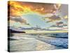 Sunset over Lake Superior, Keweenaw Peninsula, Upper Peninsula, Alger County, Michigan, USA-null-Stretched Canvas
