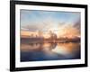 Sunset over Lake-Bruce Nawrocke-Framed Art Print