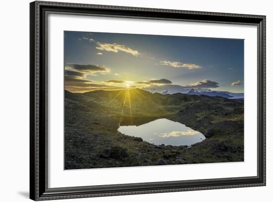 Sunset over Lava and Moss Landscape, Svinafellsjokull Glacier, Iceland-Arctic-Images-Framed Photographic Print