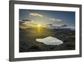 Sunset over Lava and Moss Landscape, Svinafellsjokull Glacier, Iceland-Arctic-Images-Framed Photographic Print