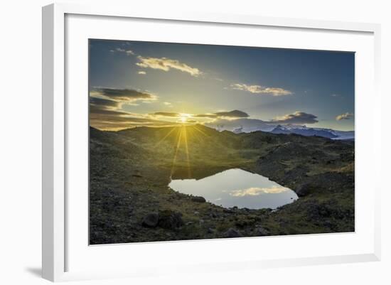 Sunset over Lava and Moss Landscape, Svinafellsjokull Glacier, Iceland-Arctic-Images-Framed Photographic Print