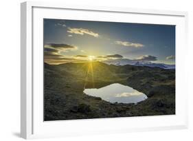 Sunset over Lava and Moss Landscape, Svinafellsjokull Glacier, Iceland-Arctic-Images-Framed Photographic Print