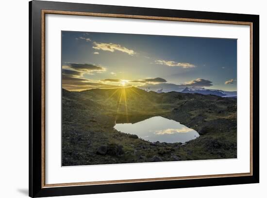 Sunset over Lava and Moss Landscape, Svinafellsjokull Glacier, Iceland-Arctic-Images-Framed Photographic Print