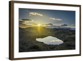 Sunset over Lava and Moss Landscape, Svinafellsjokull Glacier, Iceland-Arctic-Images-Framed Photographic Print