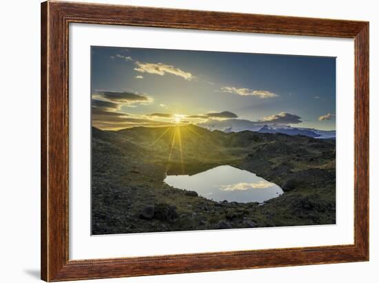 Sunset over Lava and Moss Landscape, Svinafellsjokull Glacier, Iceland-Arctic-Images-Framed Photographic Print