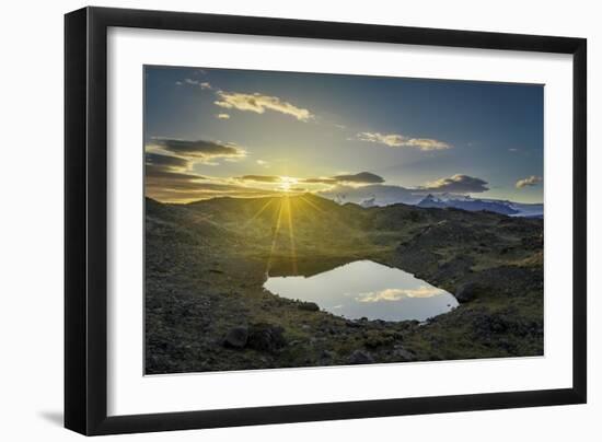 Sunset over Lava and Moss Landscape, Svinafellsjokull Glacier, Iceland-Arctic-Images-Framed Photographic Print