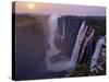 Sunset over Magnificent Victoria Falls, One of Natural Wonders of World-Nigel Pavitt-Stretched Canvas