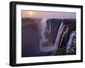 Sunset over Magnificent Victoria Falls, One of Natural Wonders of World-Nigel Pavitt-Framed Photographic Print
