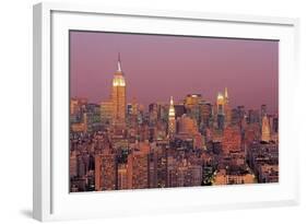 Sunset Over Manhattan-Richard Berenholtz-Framed Art Print