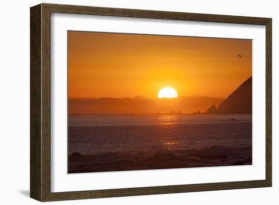 Sunset over Marlborough Sounds-Nick-Framed Photographic Print