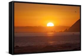 Sunset over Marlborough Sounds-Nick-Framed Stretched Canvas