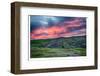 Sunset over Meadow withFlowers-null-Framed Art Print