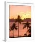 Sunset over Moorea, near Papeete, Tahiti Nui, Society Islands, French Polynesia, South Pacific-Stuart Westmoreland-Framed Premium Photographic Print