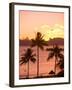 Sunset over Moorea, near Papeete, Tahiti Nui, Society Islands, French Polynesia, South Pacific-Stuart Westmoreland-Framed Photographic Print