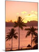 Sunset over Moorea, near Papeete, Tahiti Nui, Society Islands, French Polynesia, South Pacific-Stuart Westmoreland-Mounted Photographic Print