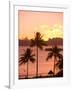 Sunset over Moorea, near Papeete, Tahiti Nui, Society Islands, French Polynesia, South Pacific-Stuart Westmoreland-Framed Photographic Print